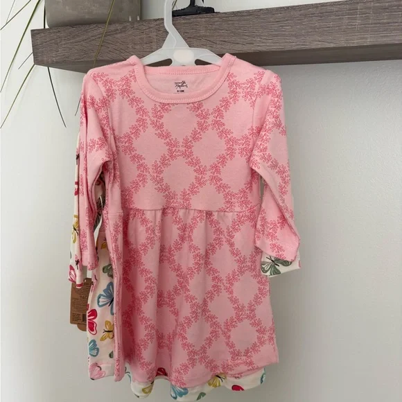 Colorful Butterfly Print Kids set of 2 Dresses 9-12 months - Picture 3 of 3